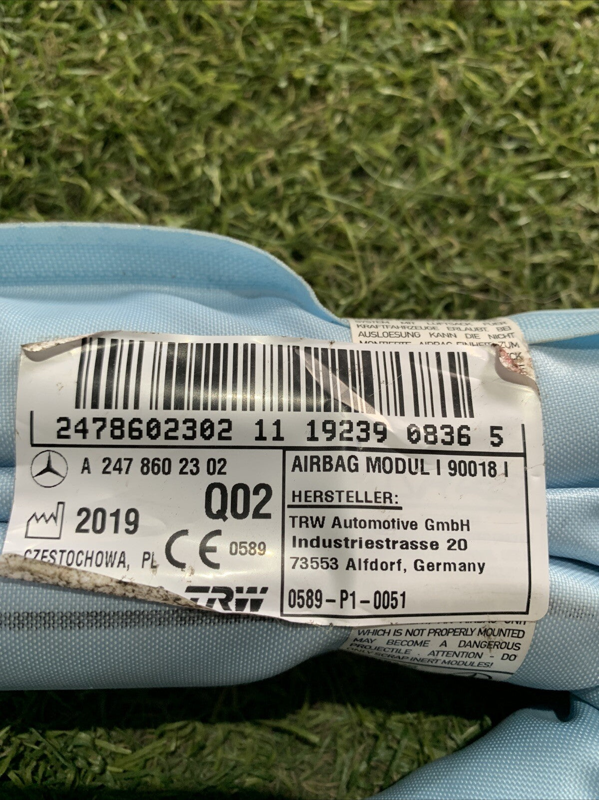 AIRBAG A TENDINA LATERALE DESTRA DX PER MERCEDES Classe B W247 A2478602302