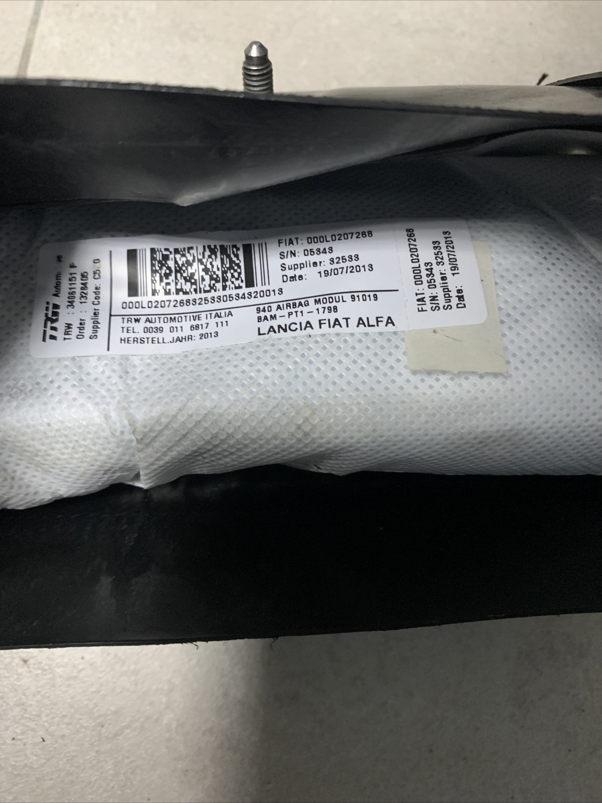000L0207268 AIRBAG SEDILE DESTRO LATO PASSEGGERO ALFA ROMEO Giulietta