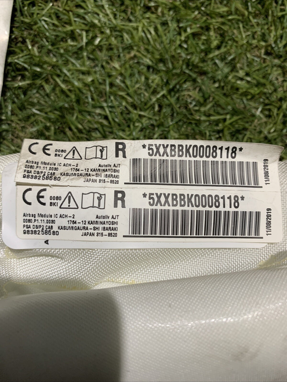 AIRBAG A TENDINA DESTRO PEUGEOT 2008 Serie 9838258680 (19>)