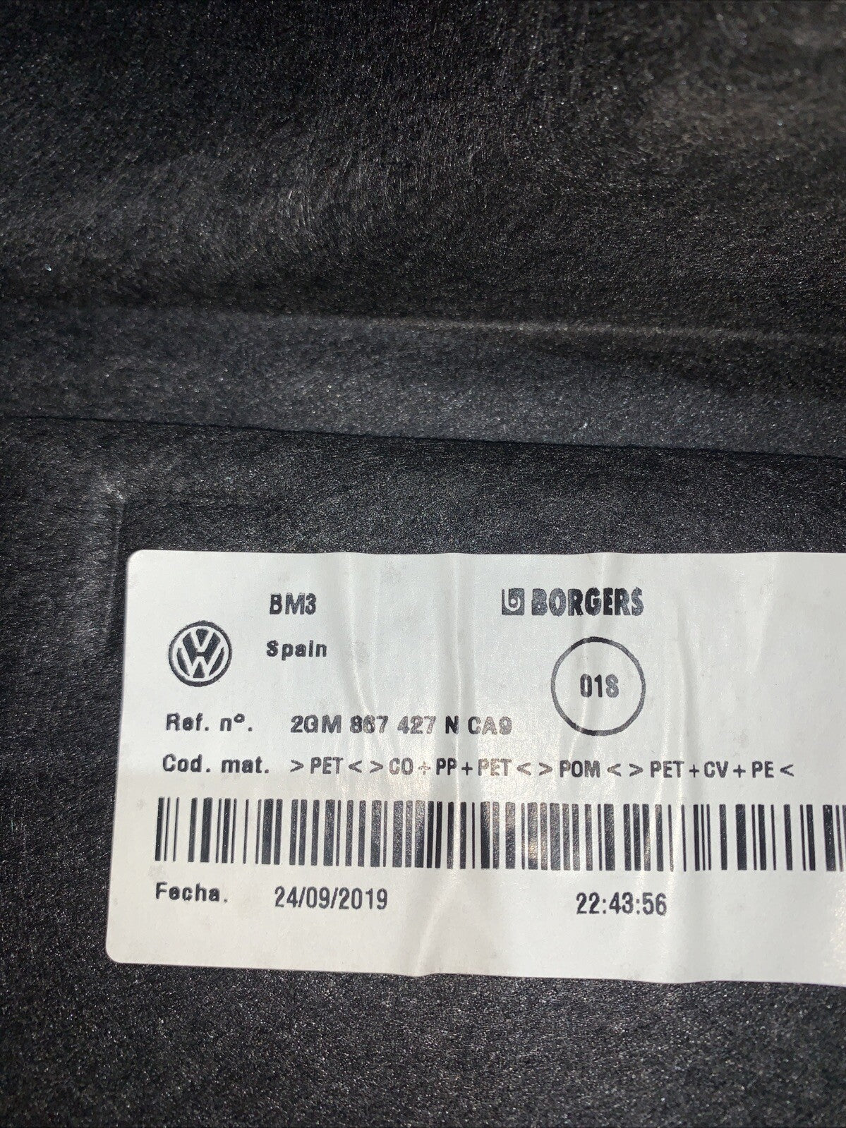 Rivestimento Bagagliaio Laterale Sinistro Volkswagen T-Cross 2GM867427N