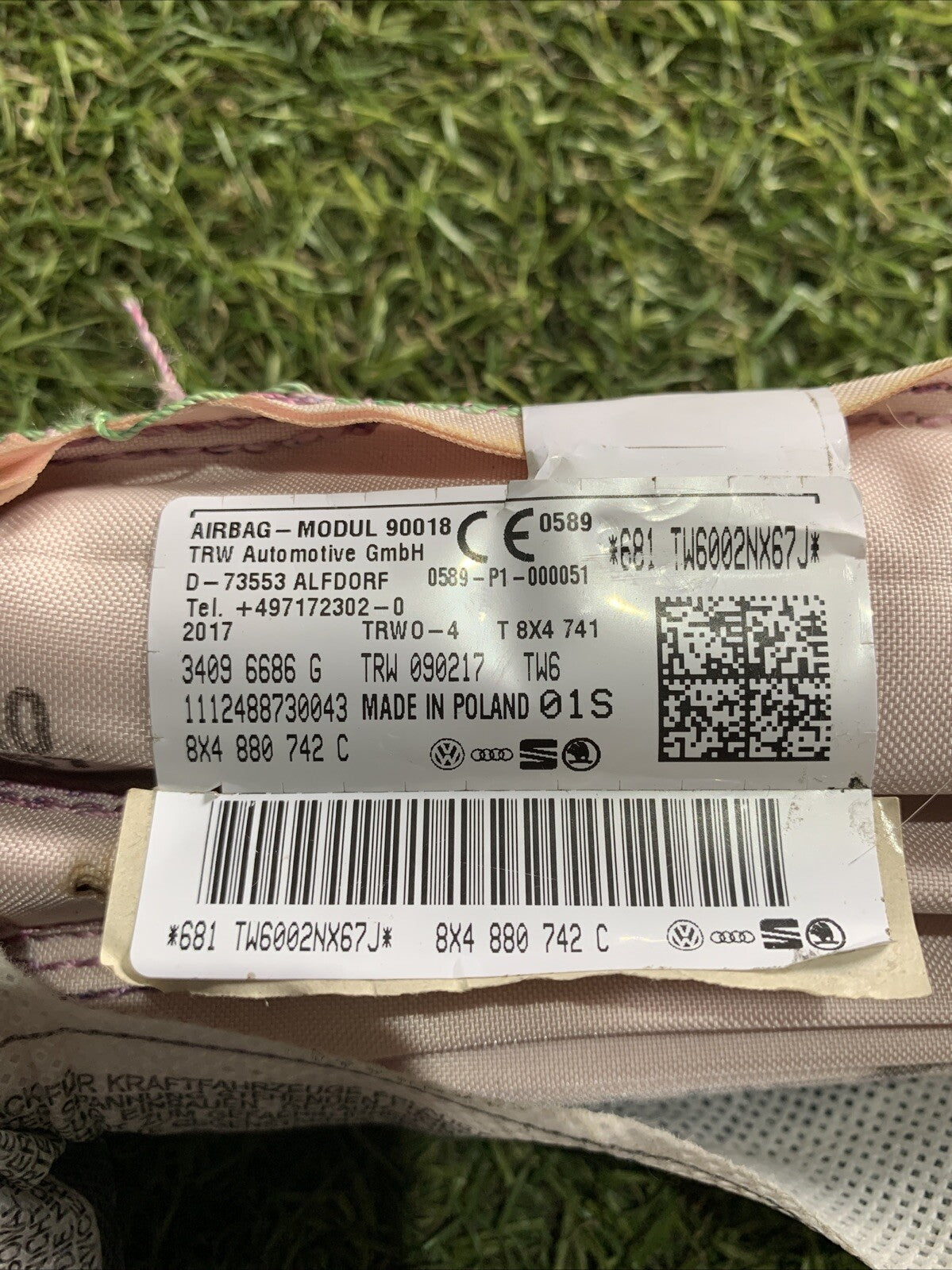 AIRBAG A TENDINA DESTRA DX PER AUDI A1 Sportback (8XF) 8X4880742C (14 18)