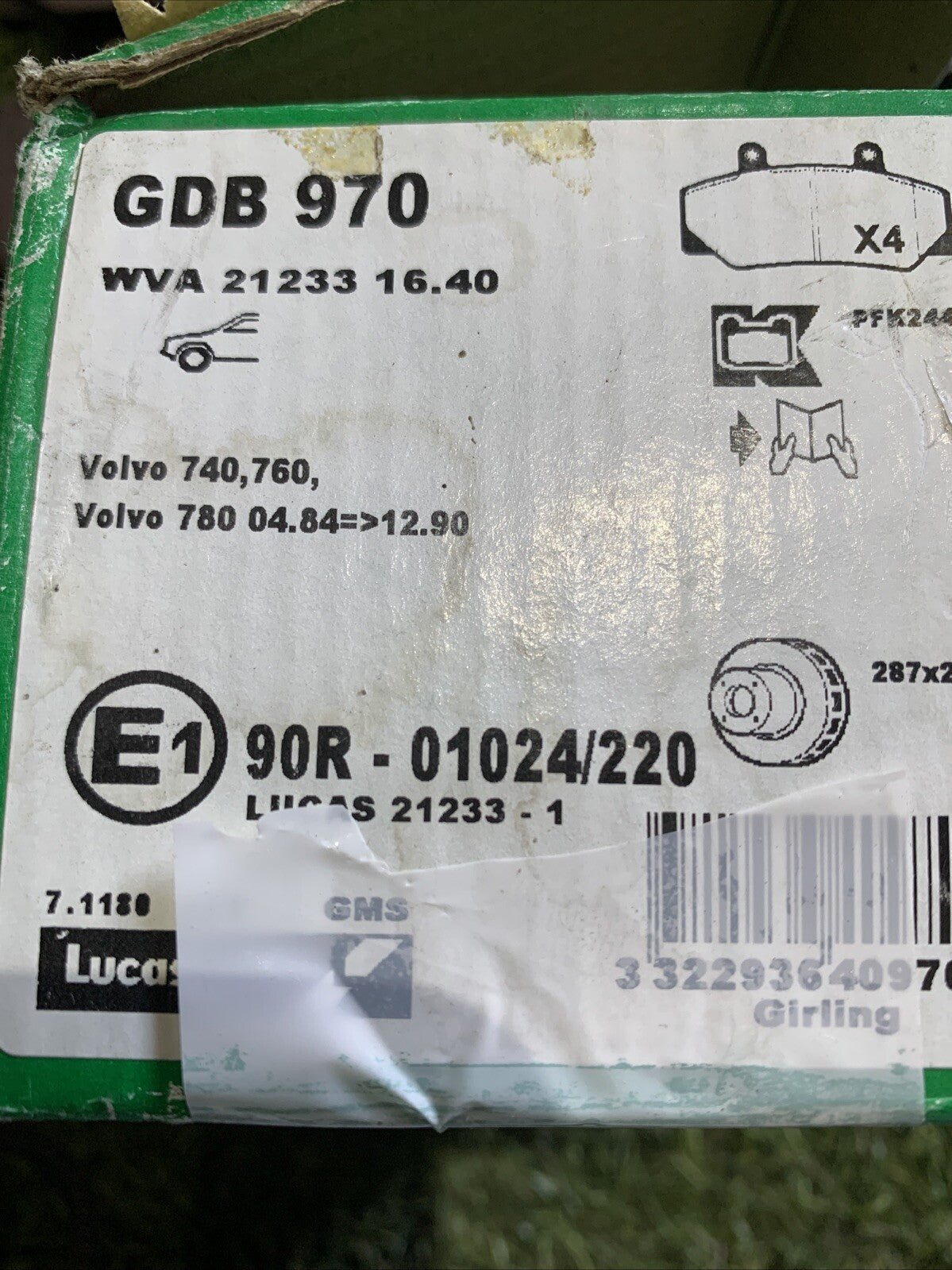 PASTIGLIE FRENO ANTERIORI VOLVO 740 760