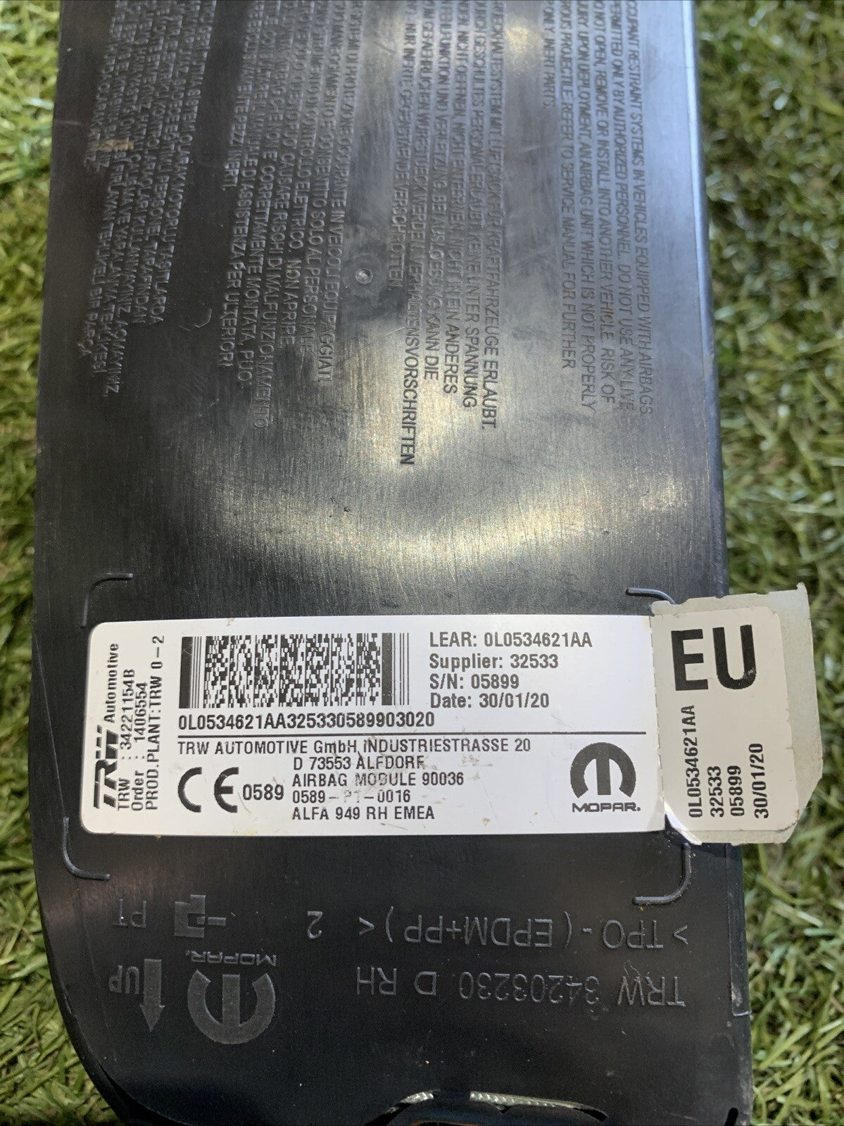AIRBAG SEDILE DESTRO DX ALFA ROMEO STELVIO 2018 0L0534621AA