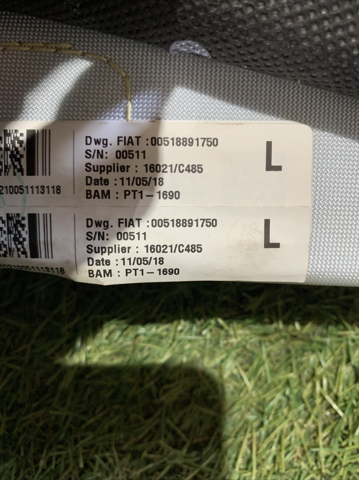AIRBAG SEDILE SINISTRO PER FIAT 500 L Serie (351_352) 00518891750 2018