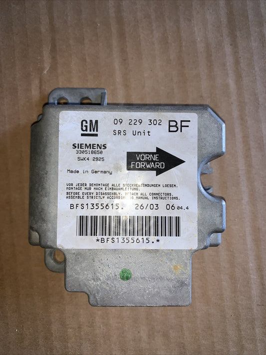 09229302 CENTRALINA SENSORE COMANDO AIRBAG CRASCH OPEL ASTRA G 2° SERIE