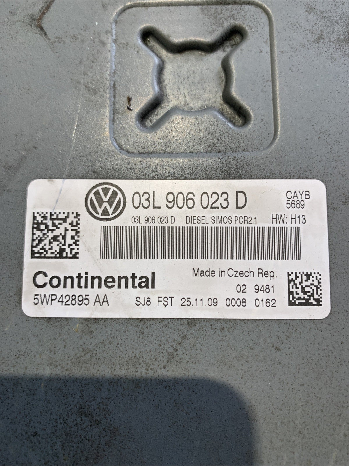CENTRALINA MOTORE VOLKSWAGEN POLO 2009-2014 1.6 TDI 66KW CONTINENTAL 03L906023D