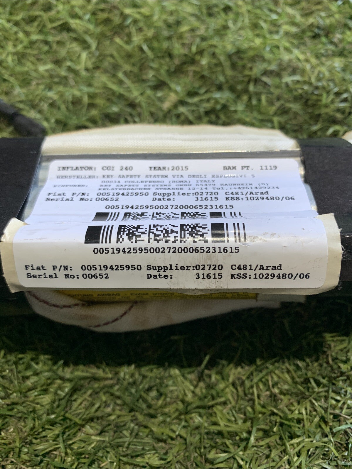 AIRBAG A TENDINA LATERALE DESTRA DX LANCIA Ypsilon 4° Serie 00519425950 2011