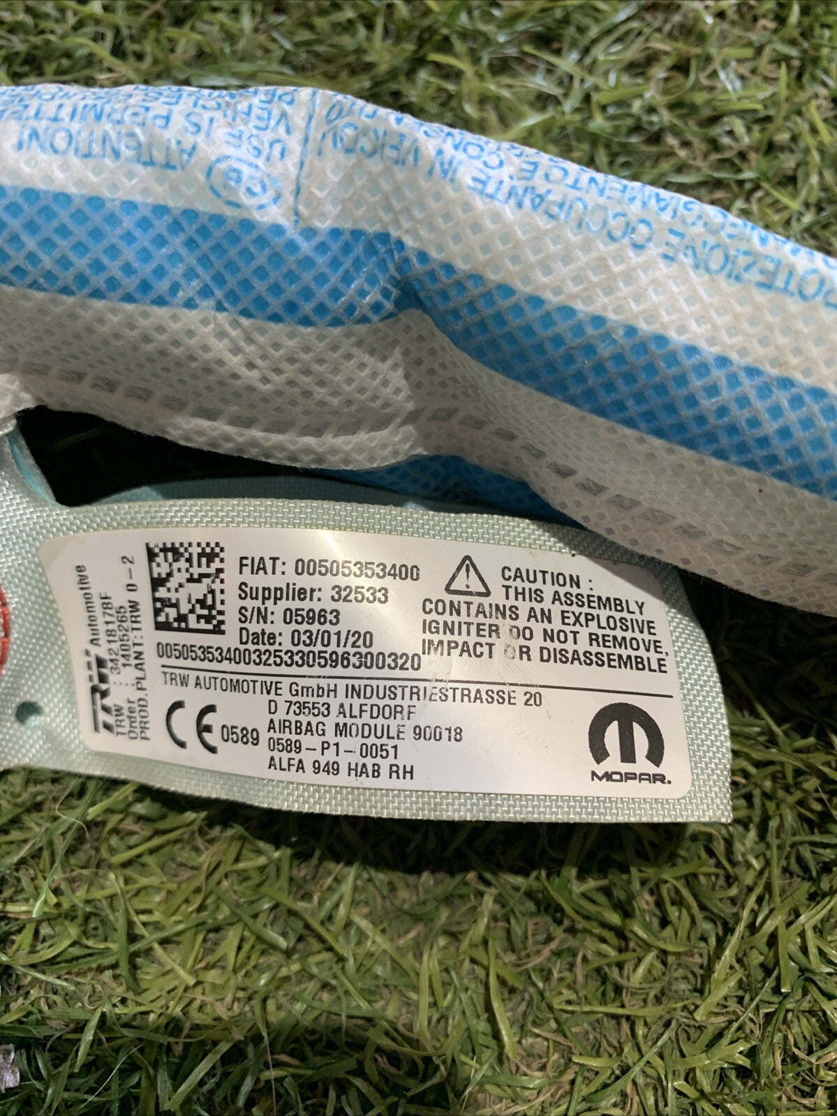 00505353400 AIRBAG A TENDINA LATERALE DESTRO DX PASSEG ALFA ROMEO Stelvio 22 (2)