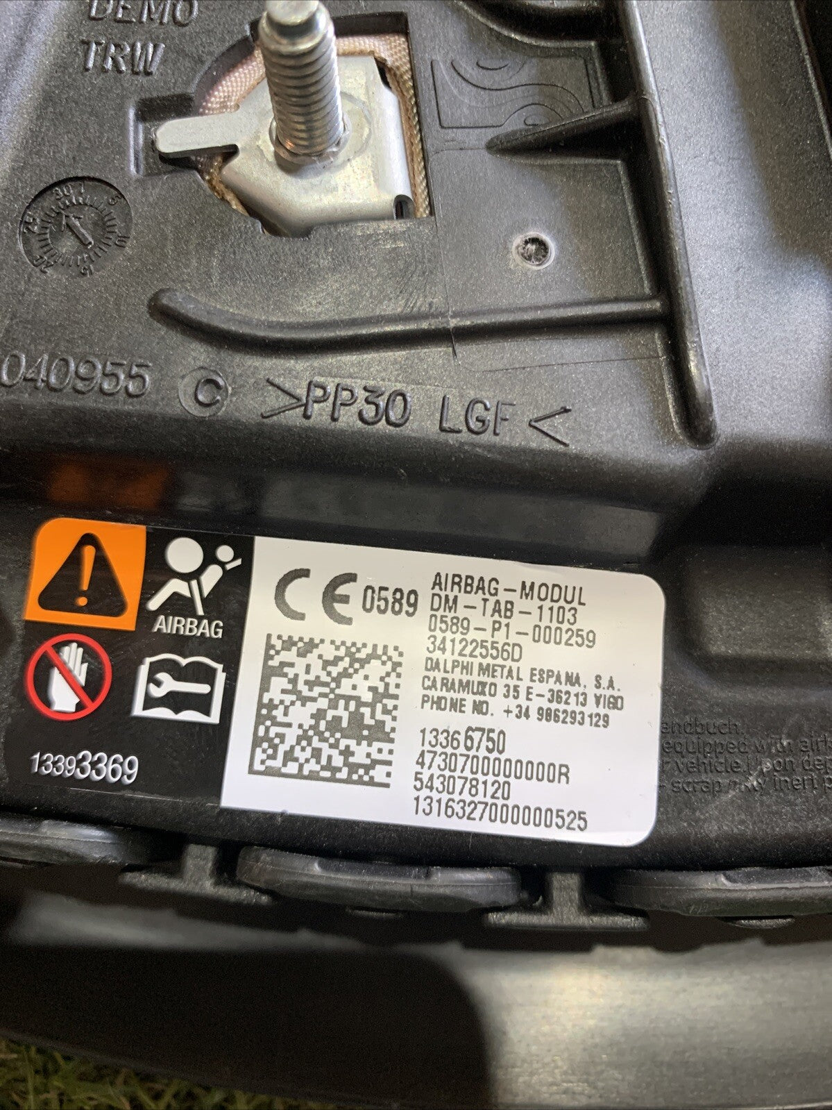 13366750 AIRBAG SEDILE LATO DESTRO OPEL ADAM 1.2 51KW 5M 3P (2013)