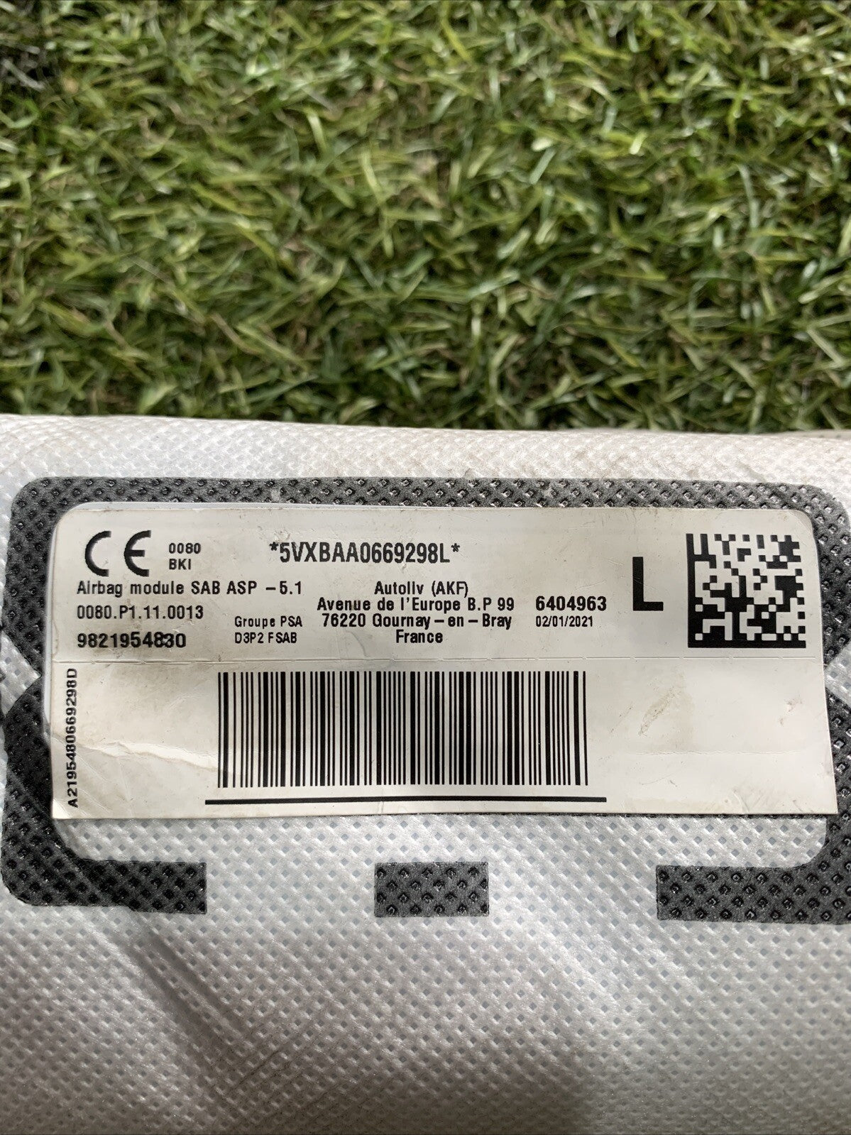 AIRBAG SEDILE ANTERIORE SINISTRO SX OPEL CORSA F ANNO 2021 9821954830