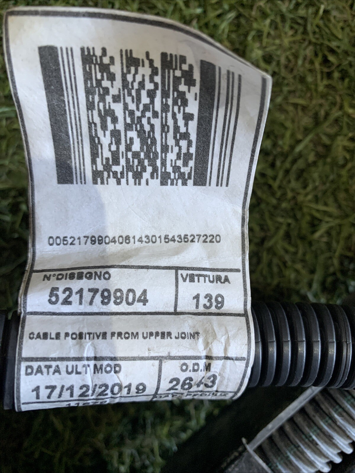 52179904 CAVO BATTERIA FIAT PANDA 312 1.0 B 51,50KW HYBRID ANNO 2020