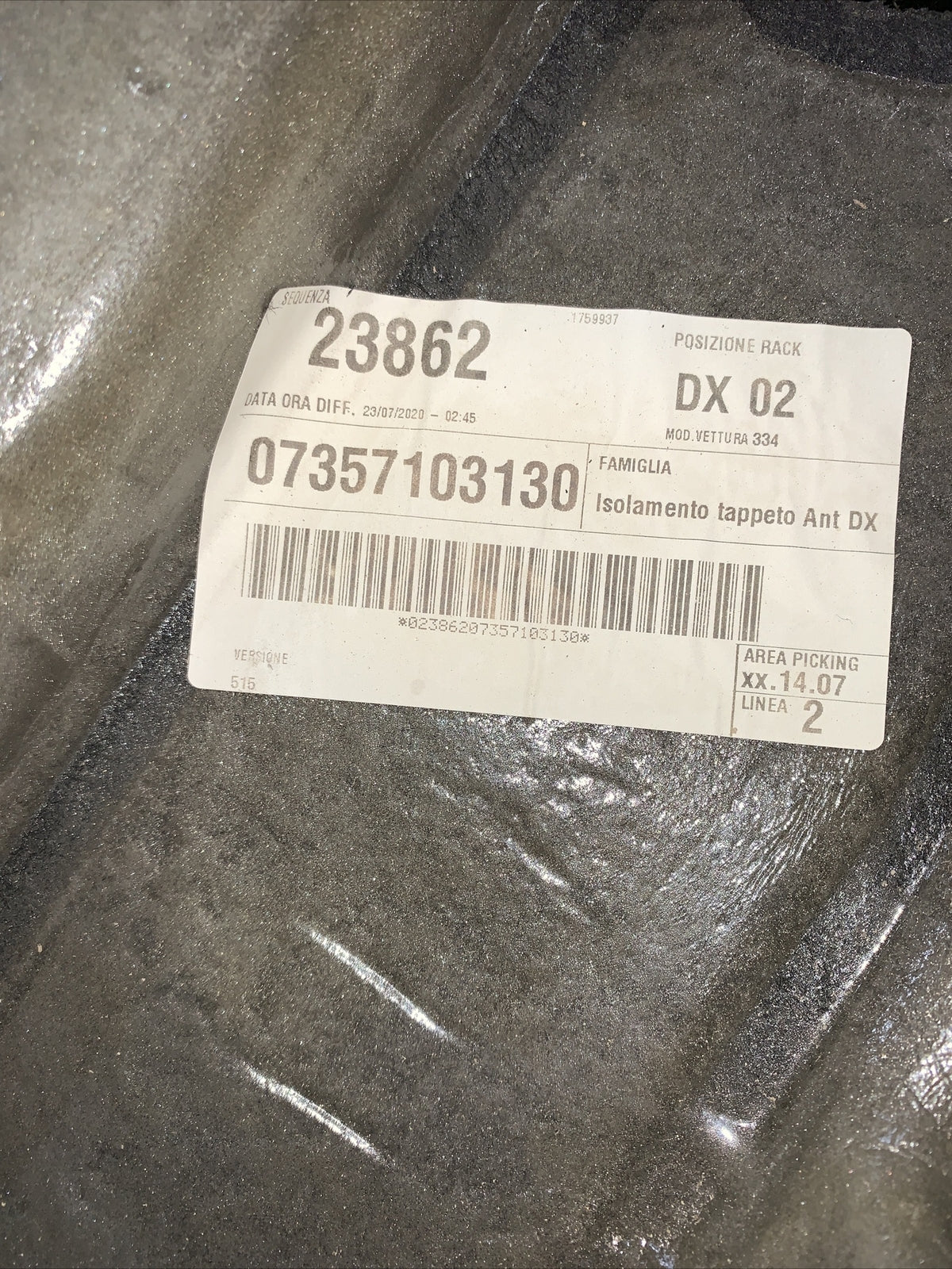 Moquette Anteriore destra fiat 500X 2020 07357103130