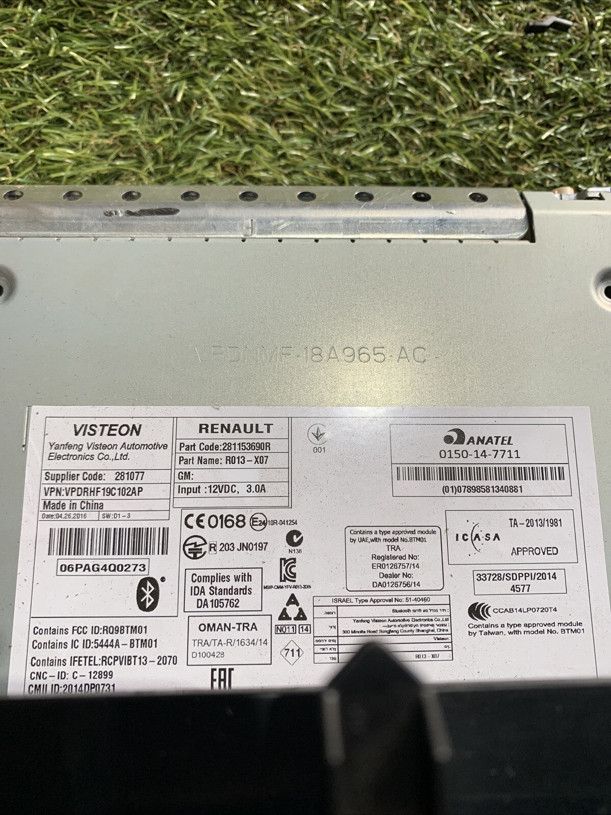 Autoradio Bluetooth Renault Twingo III 2014-2019. 281153690R