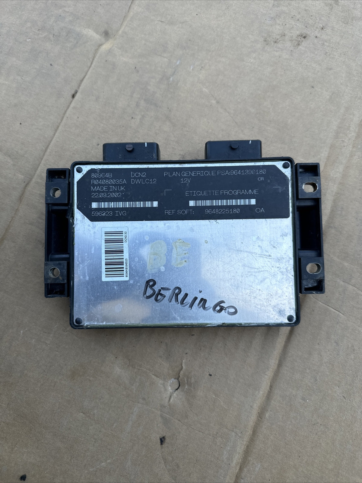 CENTRALINA MOTORE CITROEN BERLINGO 1.9 D 2003 - 9641390180 - 9648225180 