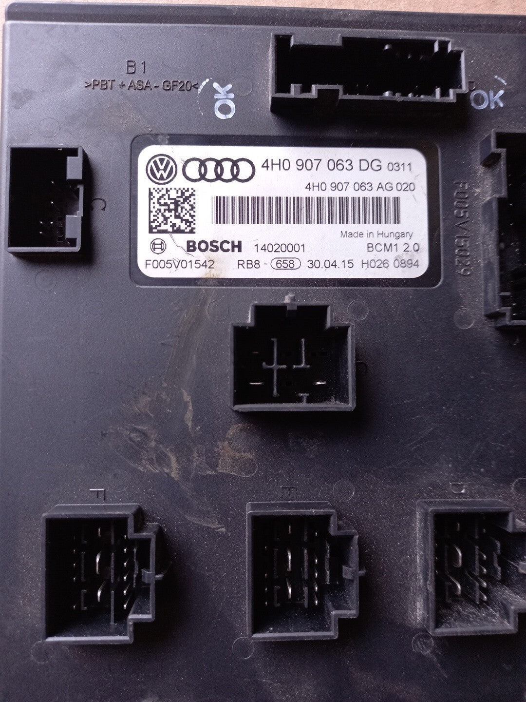 2015-2016 AUDI A8 QUATTRO - BODY COMPUTER CODE: 4H0907063DM