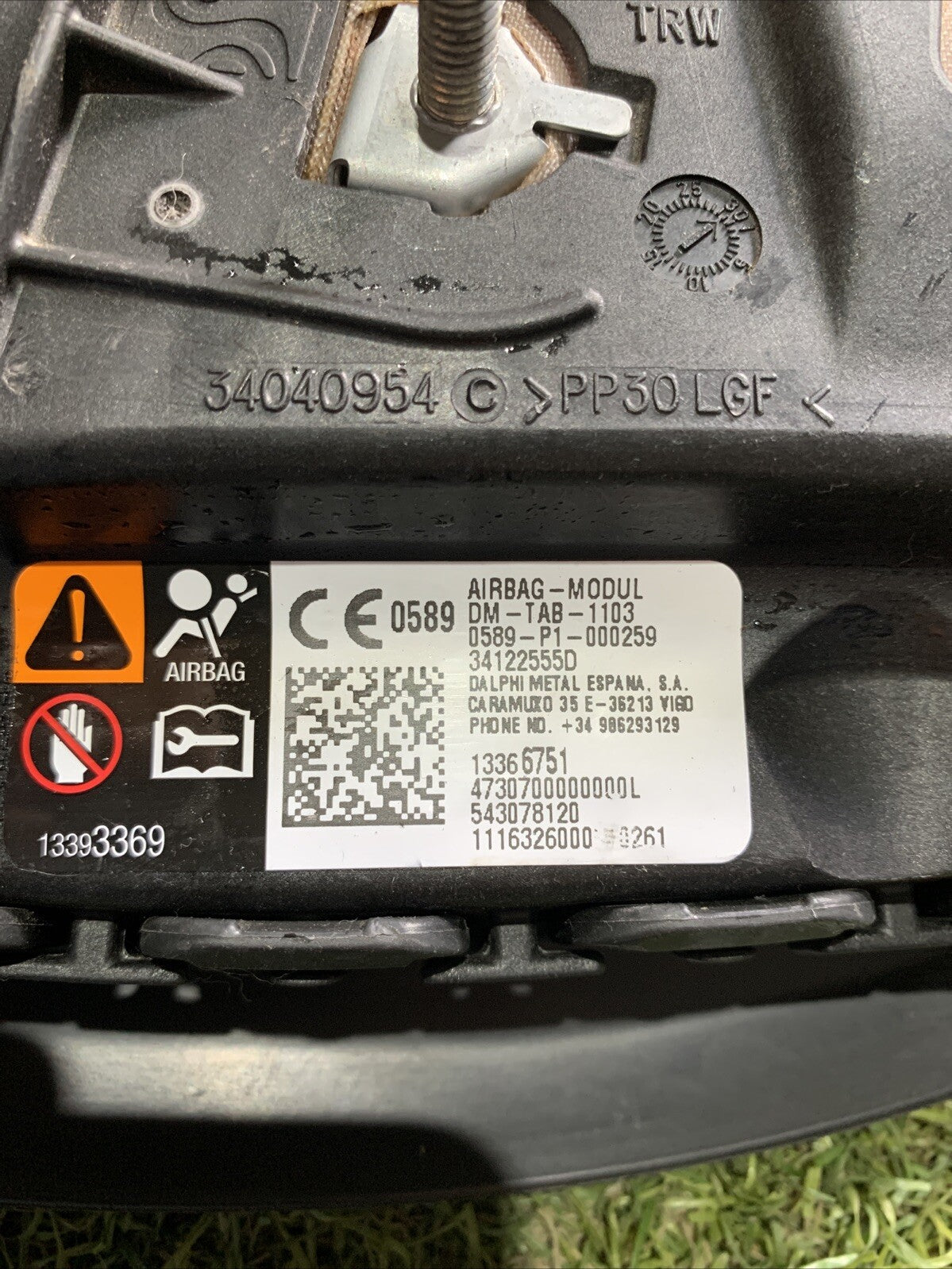 13366751 AIRBAG SEDILE SINISTRO LATO GUIDA OPEL ADAM 2016