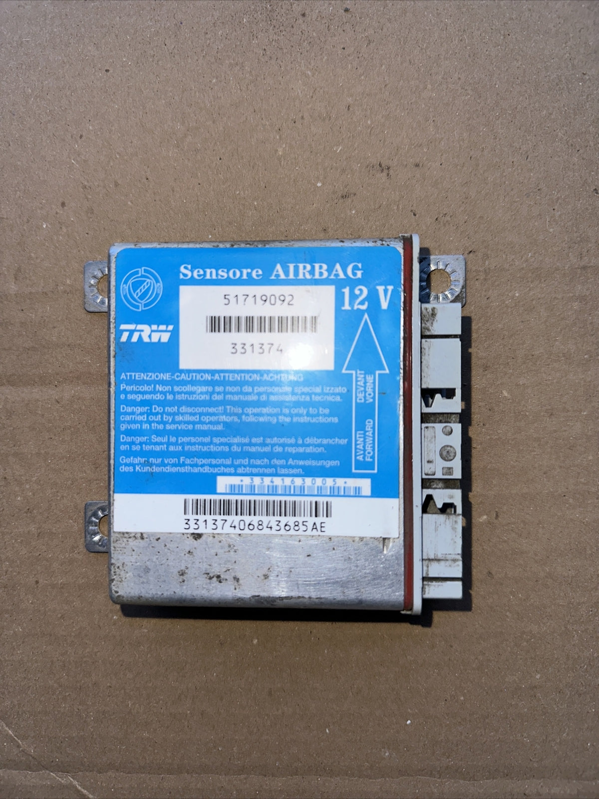 Centralina Controllo Modulo Airbag SRS FIAT PUNTO 334163005 TRW 51719092