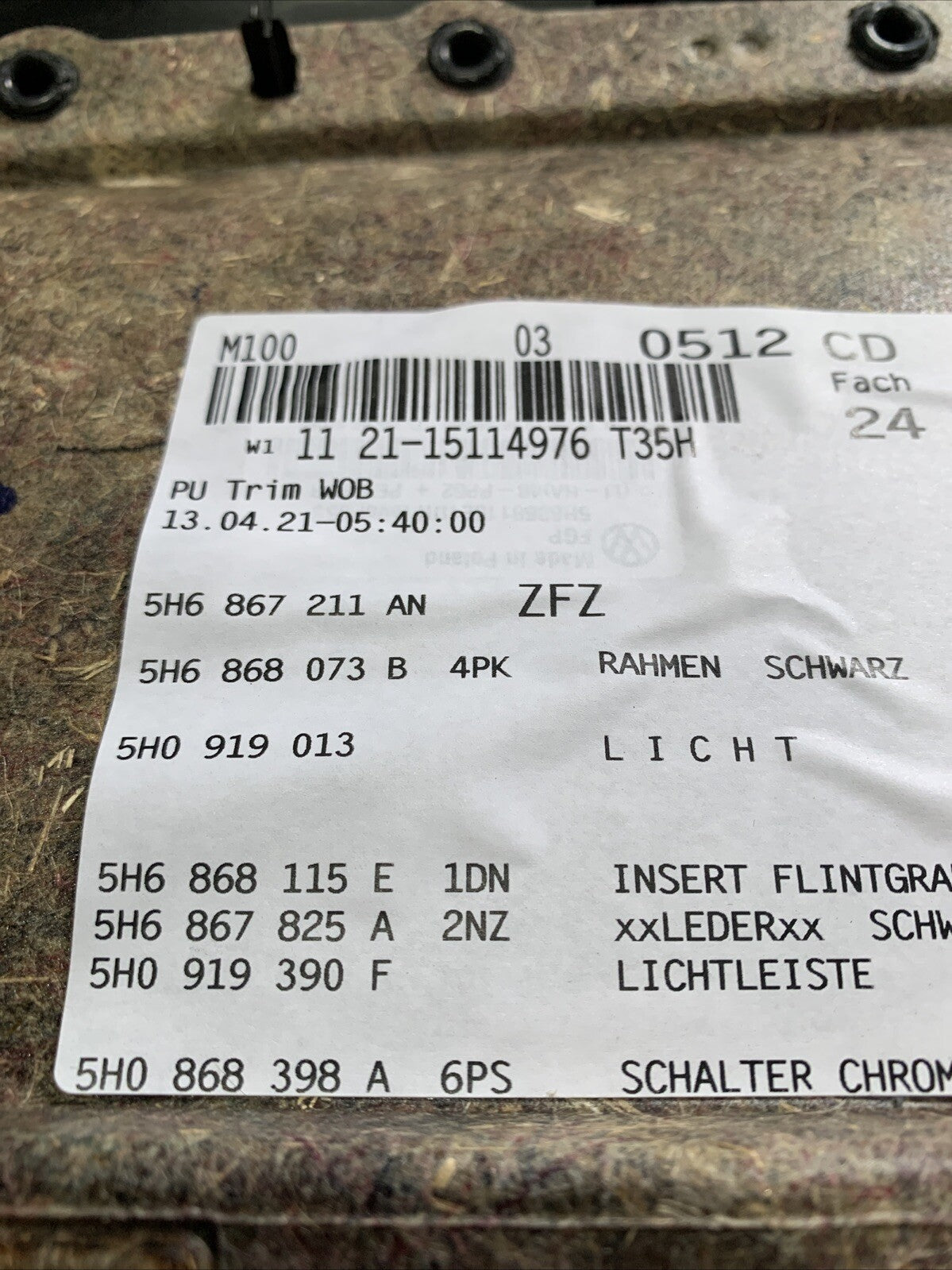 Pannello Interno Porta Posteriore Sinistro Con Led Volkswagen Golf 8R 5H6867211