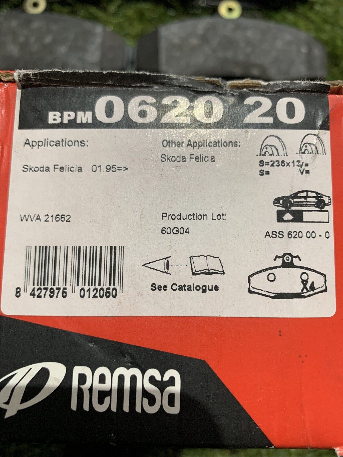 Pastiglie Freno Anteriori Remsa Skoda Felicia 0620.20