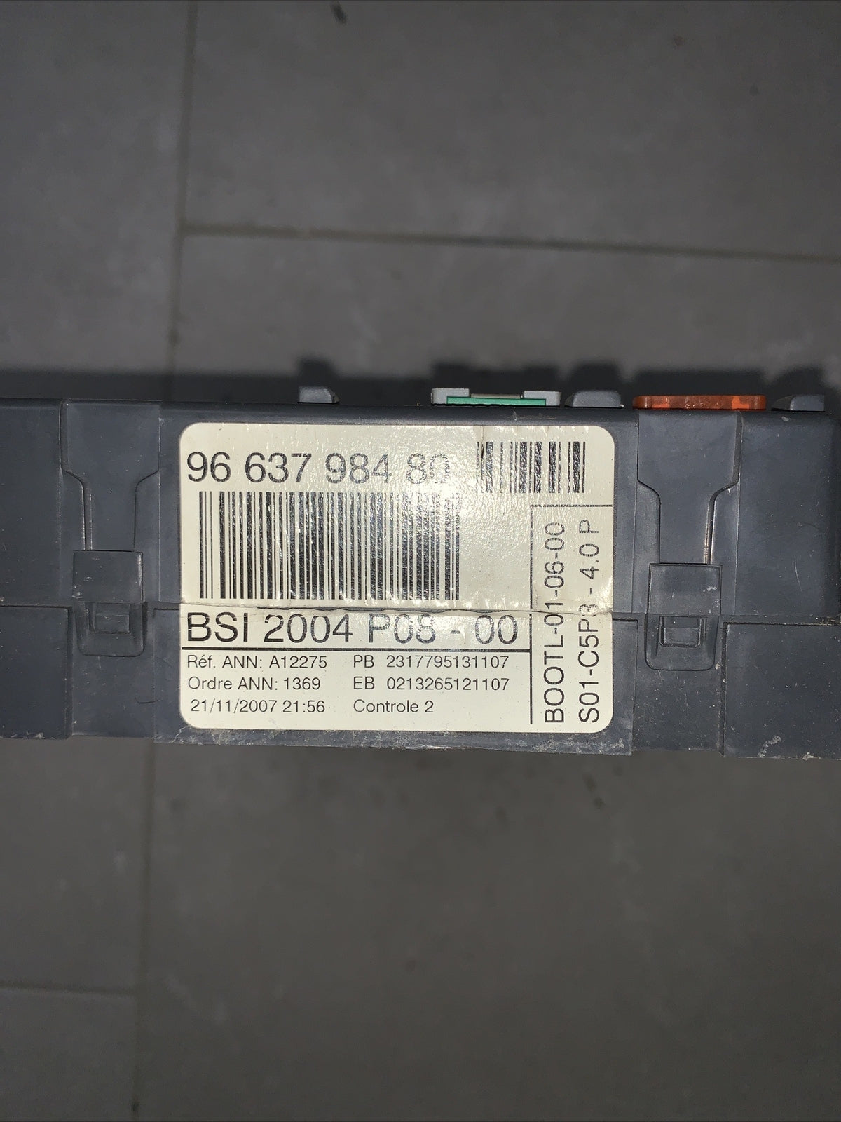 9663798480 CENTRALINA SCATOLA PORTAFUSIBILI BSI Citroen C4  2008