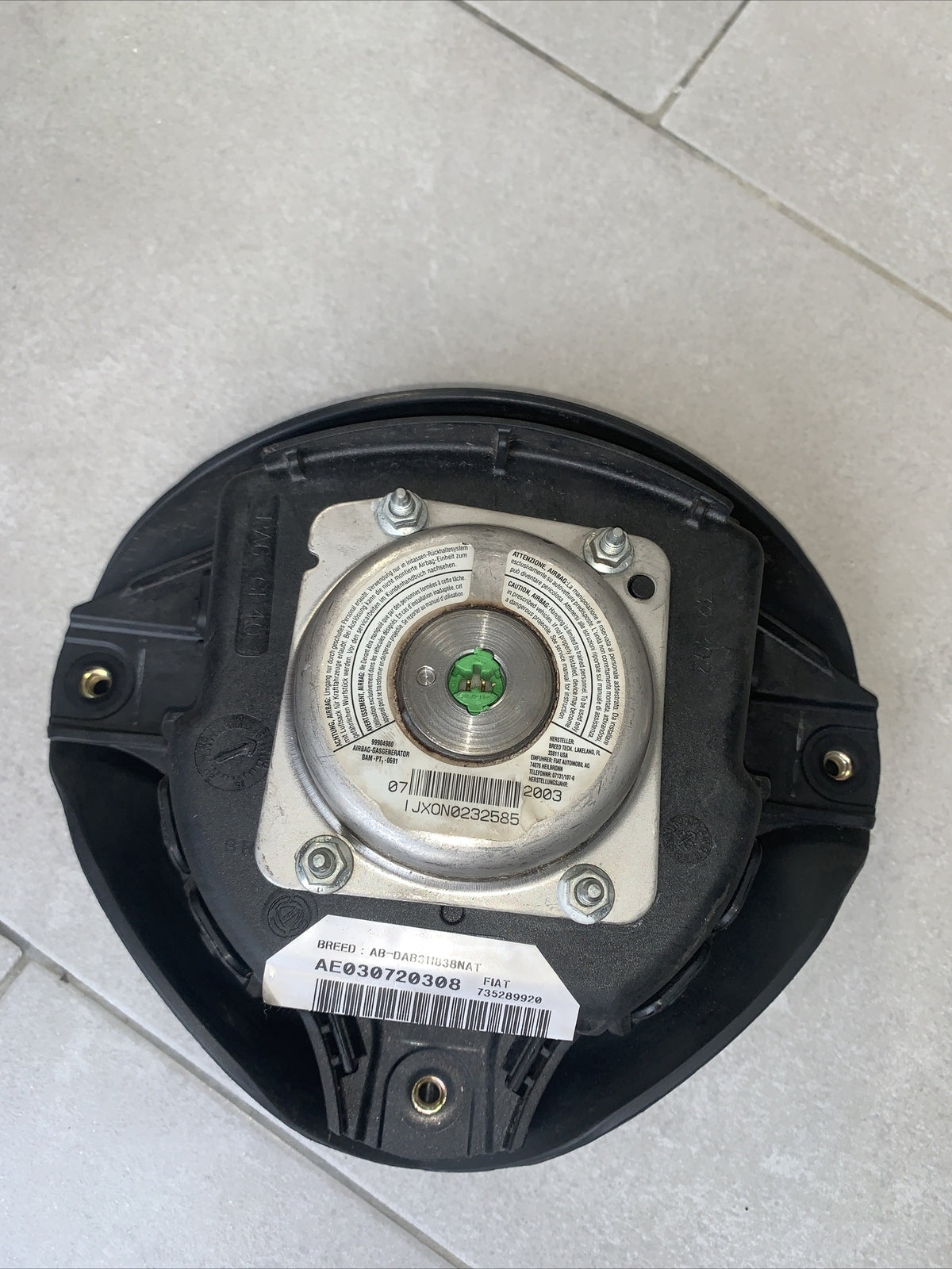 AIR BAG VOLANTE ALFA ROMEO 147 DAL 2000 AL 2010 COD:735289920