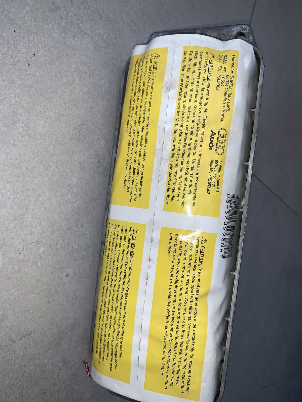 Carica airbag passeggero AUDI A3 2010 8P0880202