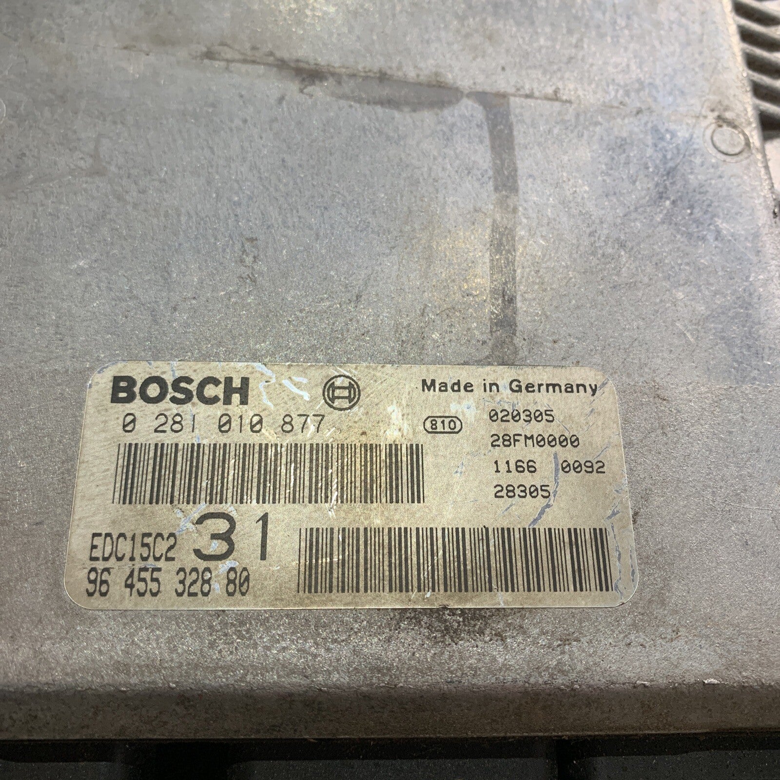 CENTRALINA MOTORE PEUGEOT 406 Berlina 2° Serie 0281010877 Diesel