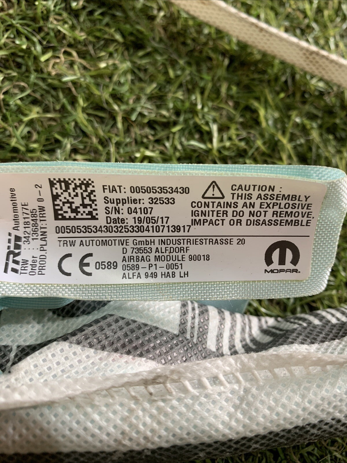 AIRBAG A TENDINA LATO SINISTRO PER ALFA ROMEO Stelvio Serie (949_) 00505353430 