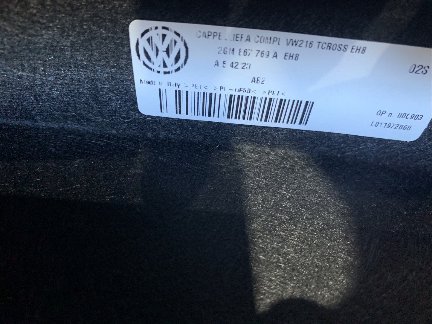 CAPPELLIERA MENSOLA PIANALE POSTERIORE VOLKSWAGEN T-Cross 2019 2GM867769A (2)