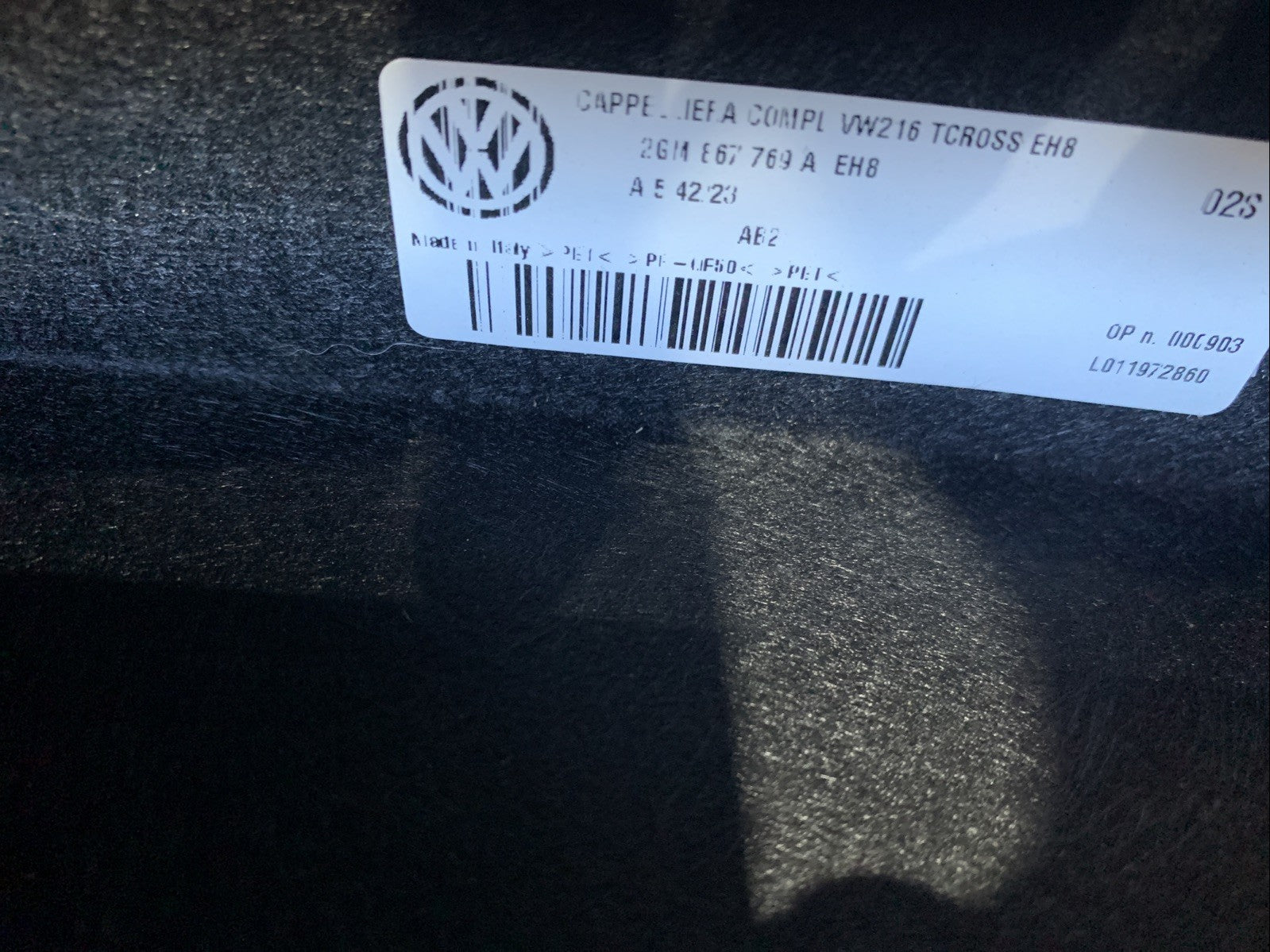 CAPPELLIERA MENSOLA PIANALE POSTERIORE VOLKSWAGEN T-Cross 2019 2GM867769A (2)