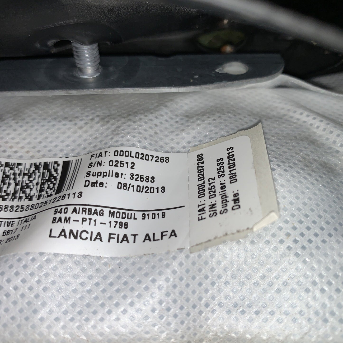 000L0207268 AIRBAG SEDILE SINISTRO LATO PASSEGGERO ALFA ROMEO Giulietta