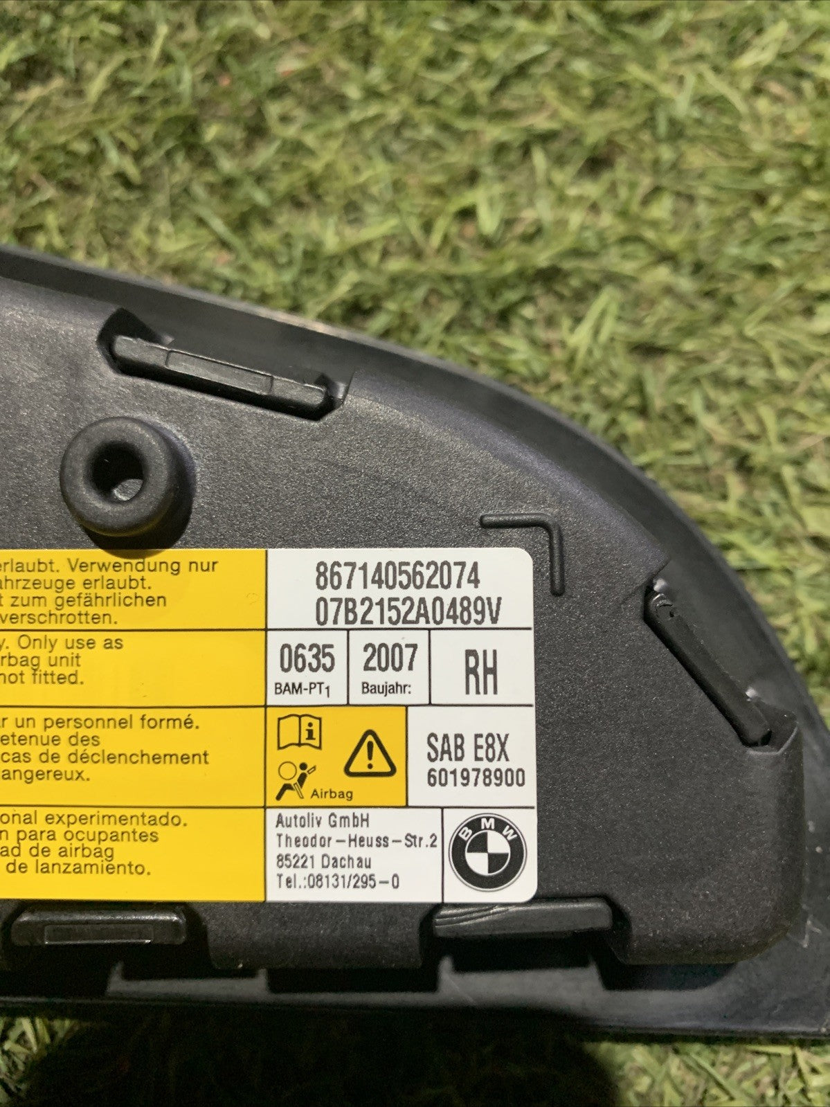 Airbag Sedile Destro Bmw Serie 1 E81 2007 3 Porte 867140562074
