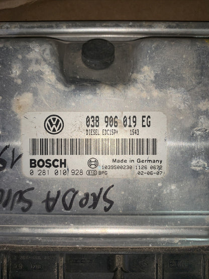 038906019EG CENTRALINA MOTORE BOSCH SKODA SUPERB 1.9 TDI (2001\2008)