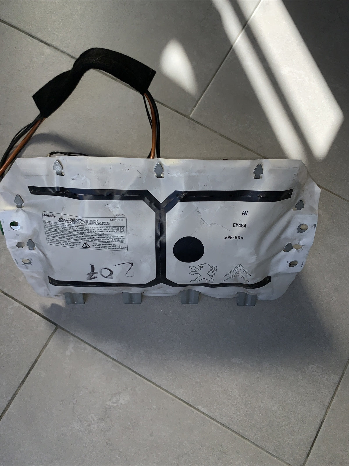 Airbag lato passeggero dx Peugeot 207 dal 2006 al 2015 cod 9650100380