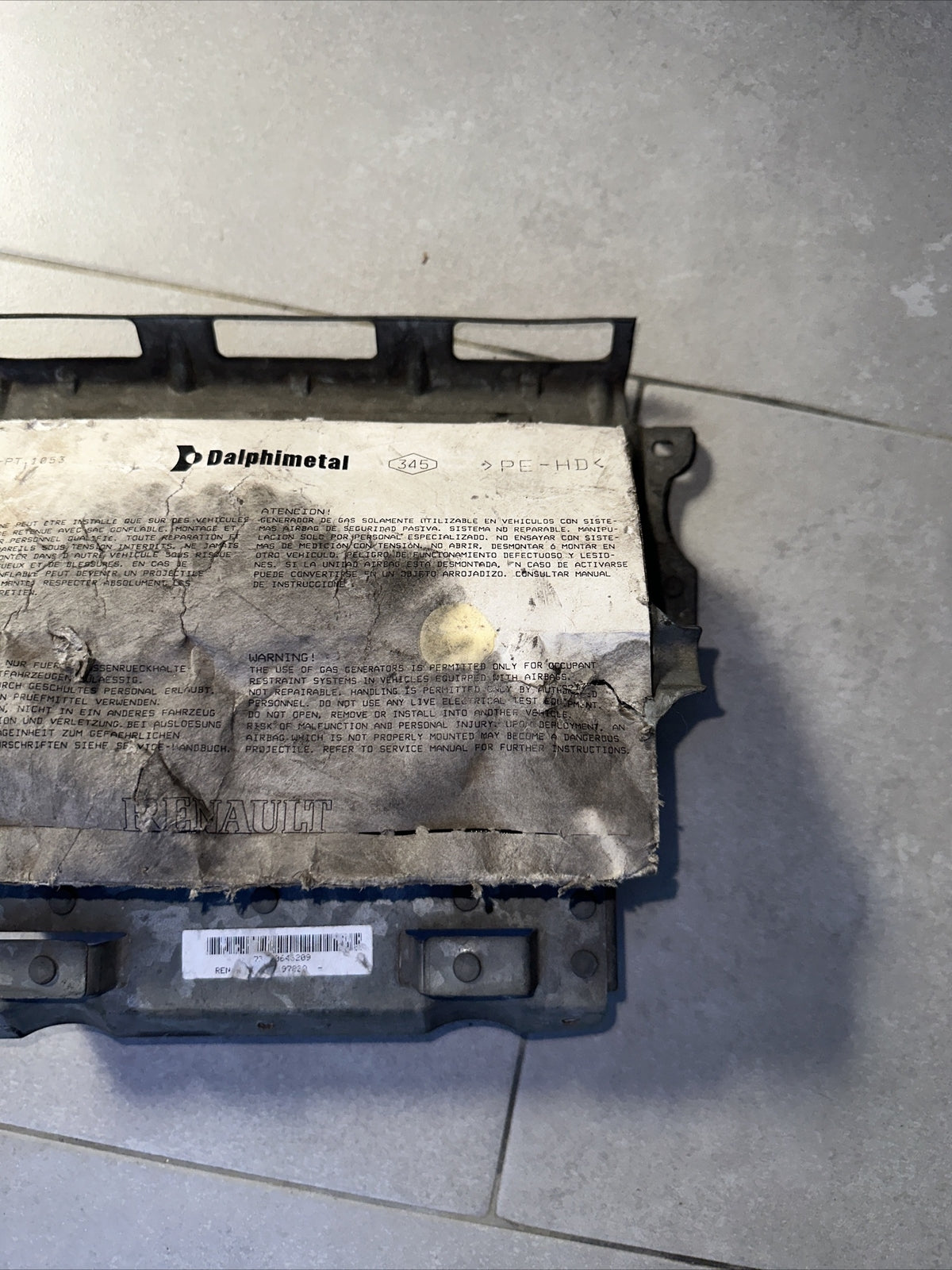 8200238147A AIRBAG PASSEGGERO LATO DESTRO DX CRUSCOTTO RENAULT CLIO 1.2