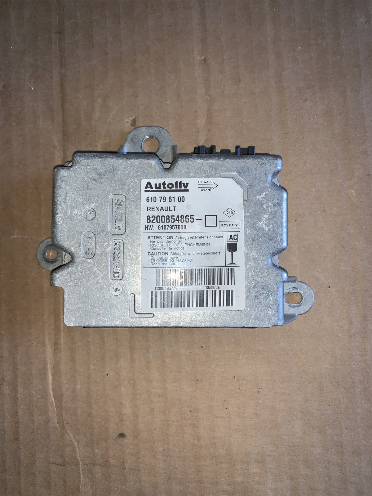 RICAMBI USATI 610796100 CENTRALINA AIRBAG RENAULT Clio Serie (0408)