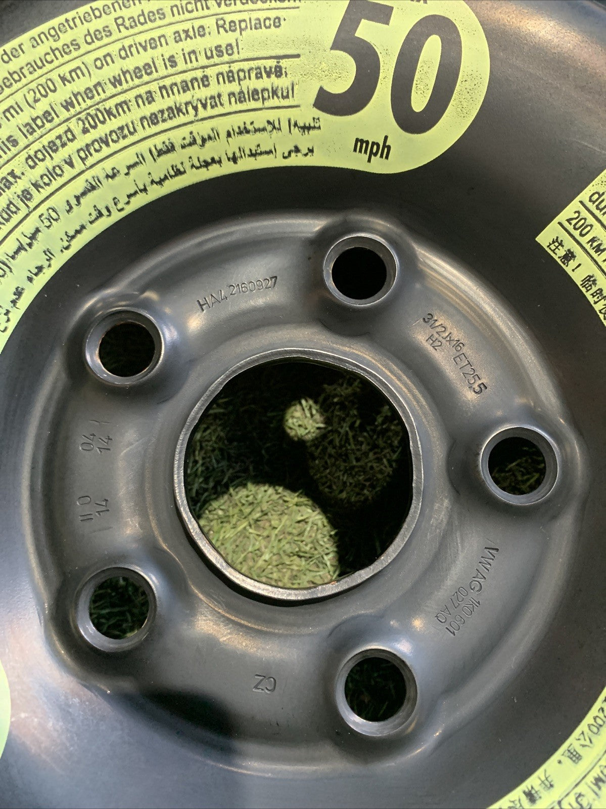 Ruotino Di Scorta Volkswagen Golf 7 125/70R16 1K0601027AQ