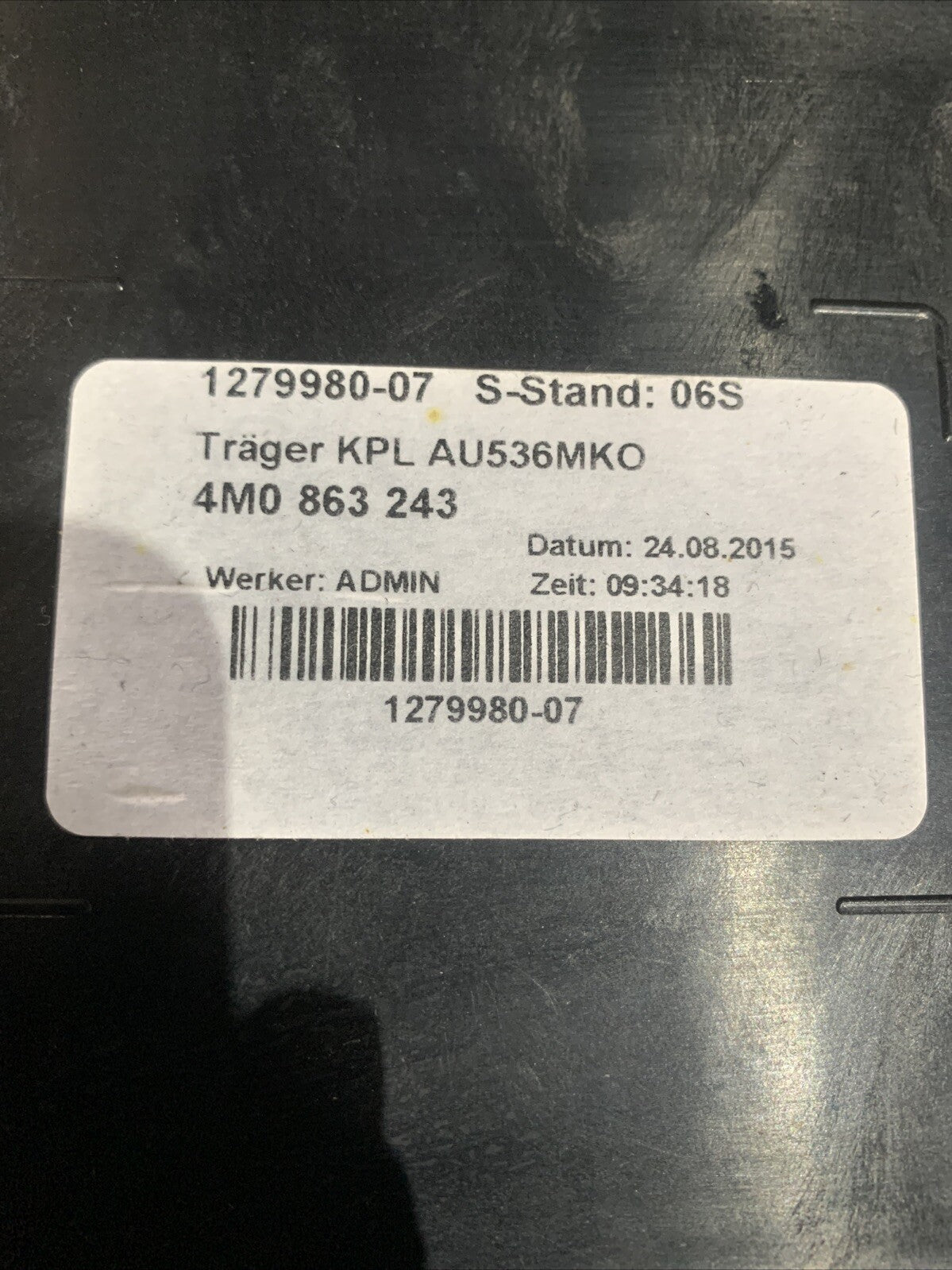 Base Tunnel Centrale Audi Q7 2016 4M0863243