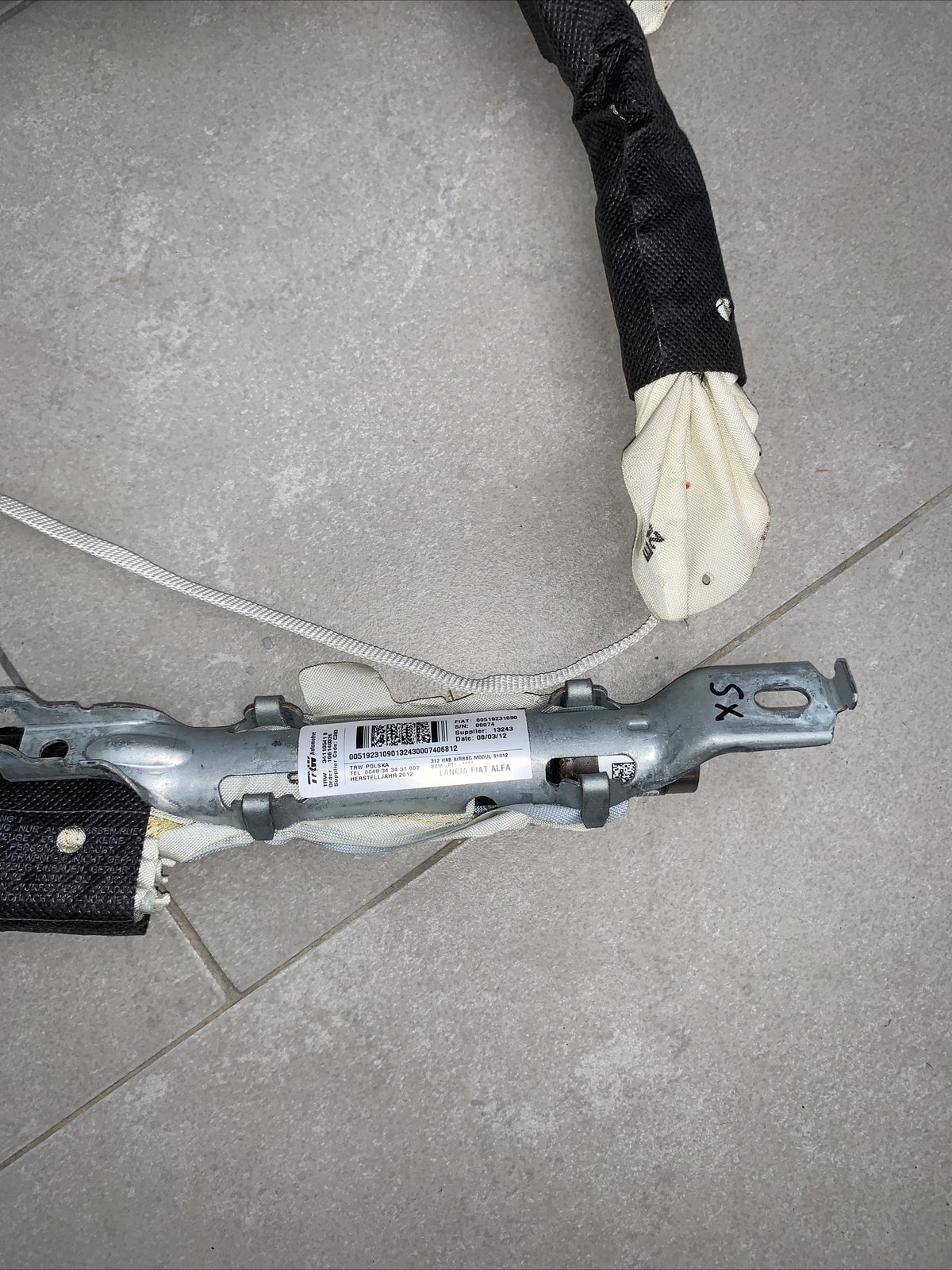 Carica airbag tetto tendina sinistra FIAT 500 codice: 00519231090 (2007-2015)