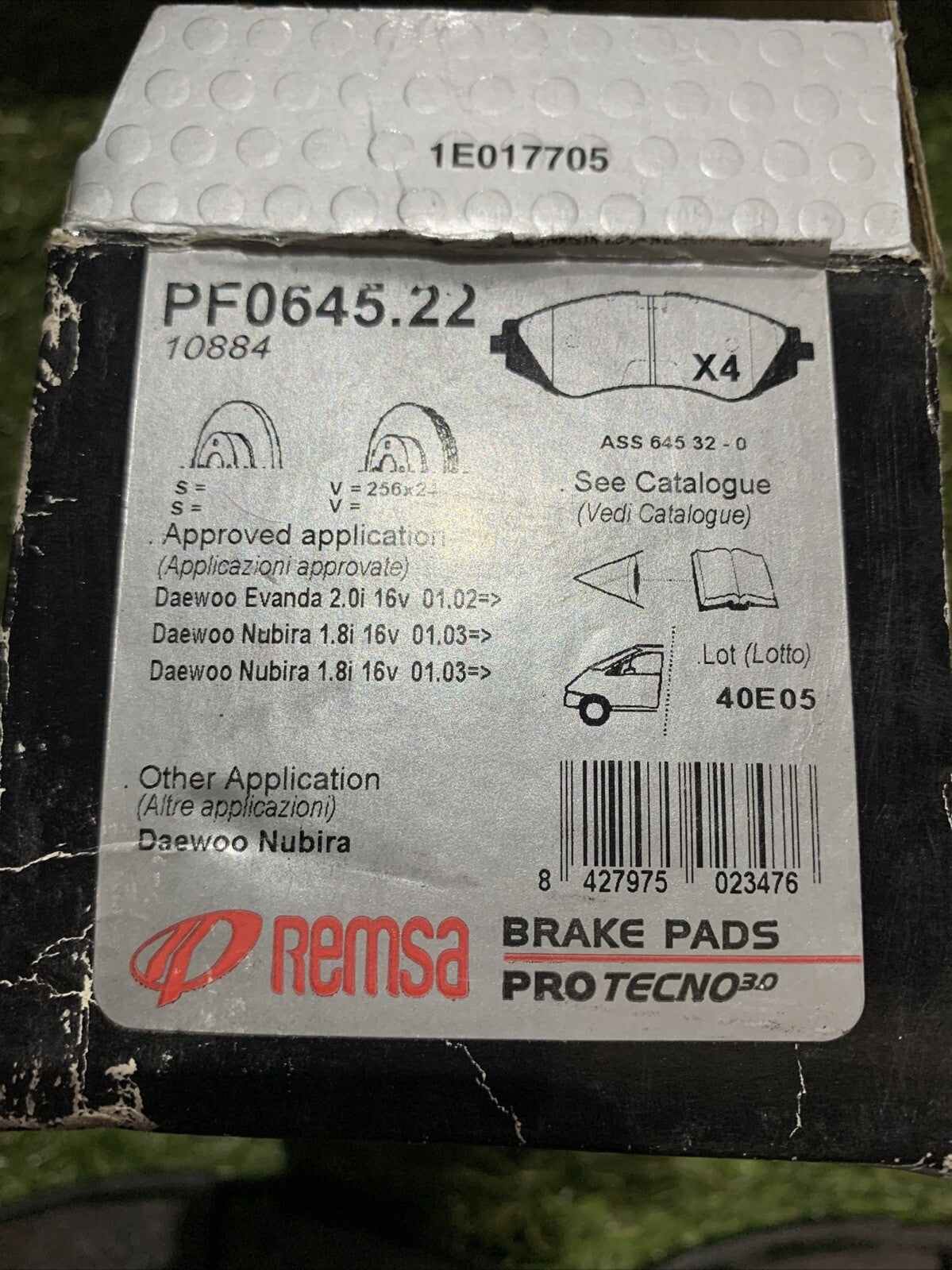 Kit pastiglie freno REMSA freno a disco 0645.22 per Daewoo Nubira Rezzo U100