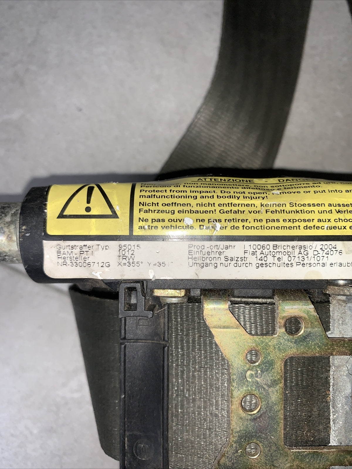 Cintura di Sicurezza Anteriore Destra FIAT PUNTO 188 2004