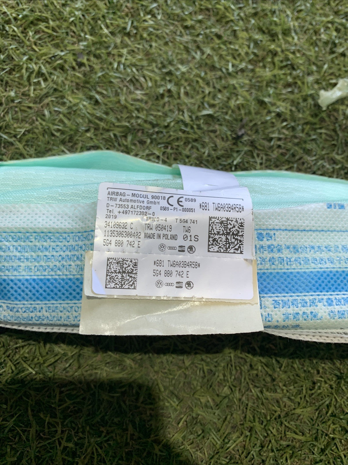 AIRBAG A TENDINA LATERALE DESTRA DX PER VOLKSWAGEN Golf 7 Berlina 5G4880742E 12 