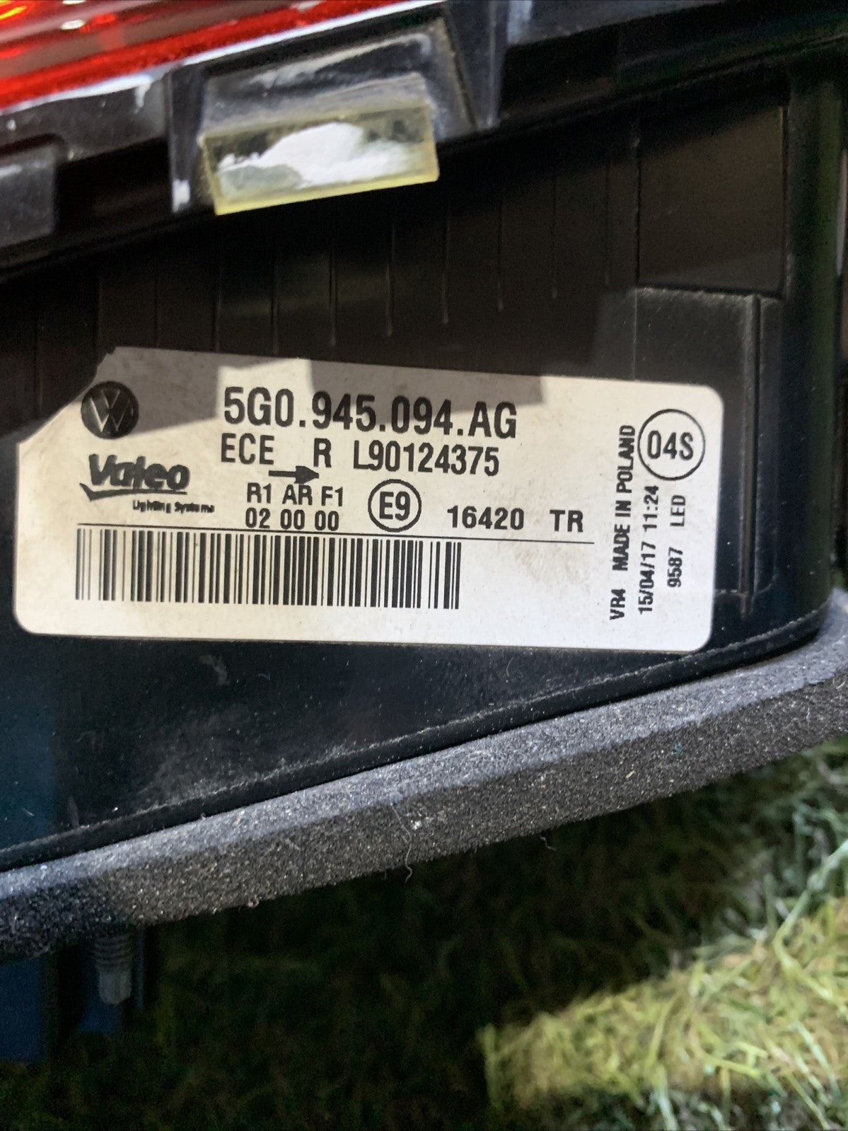 FANALE STOP INTERNO POSTERIORE DESTRO VOLKSWAGEN GOLF 7.5 5G0945094AG