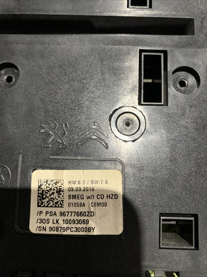 96777660ZD CONSOLLE CENTRALE COMANDI CLIMA A/C PEUGEOT 308 2016