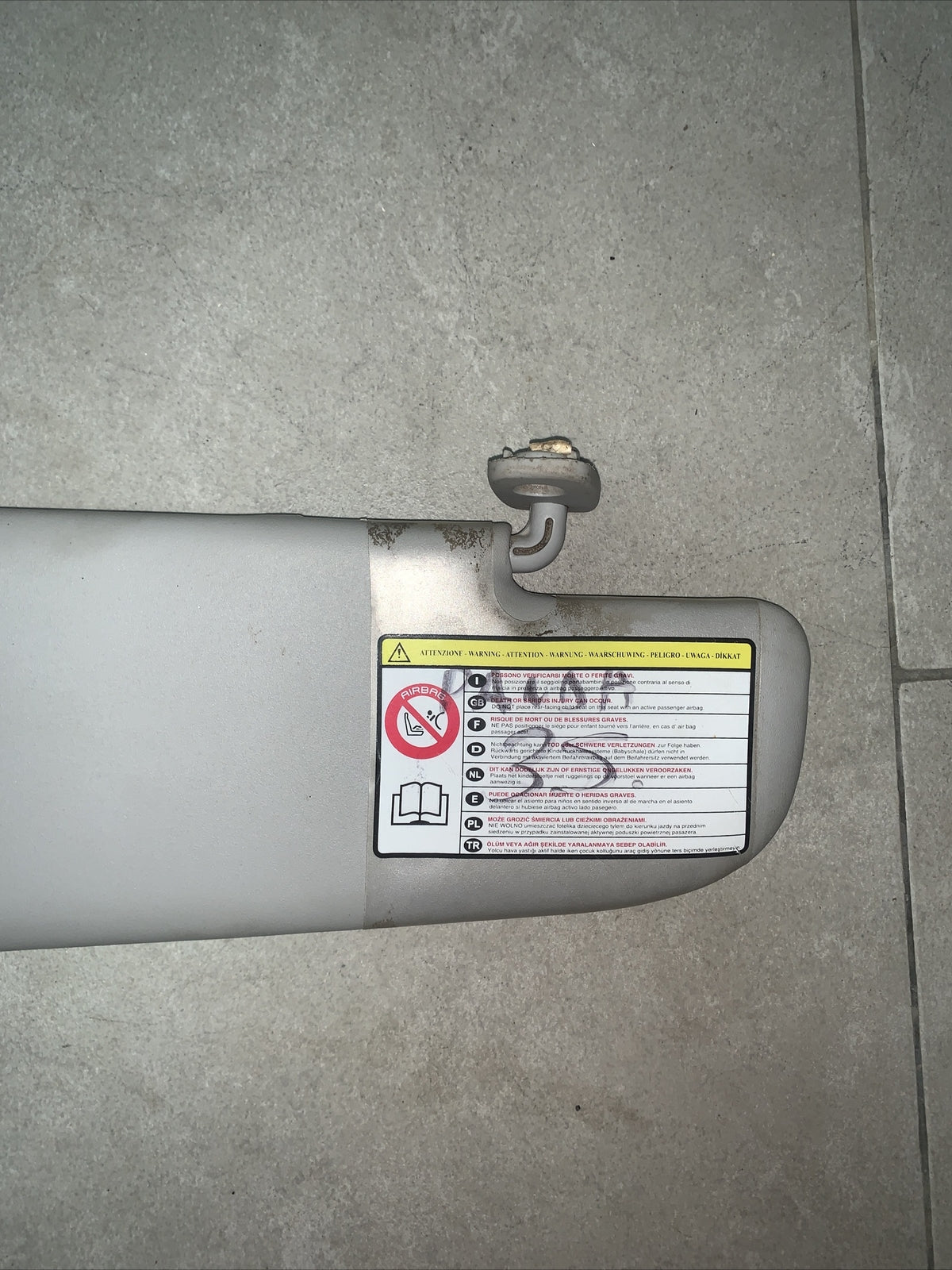 Aletta parasole Destra fiat panda 3ª serie dal 2013 in poi originale Senza Vetro