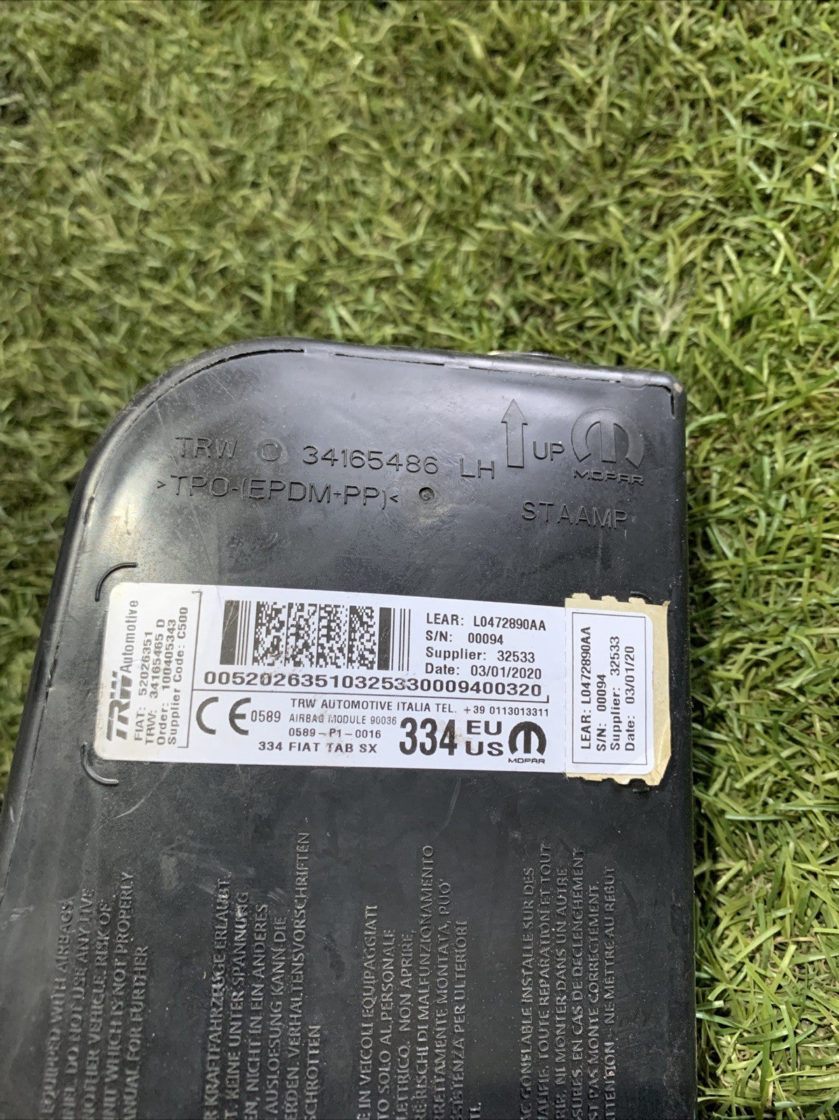 AIRBAG SEDILE SINISTRO PER FIAT 500 X 2017 52026351 (2)