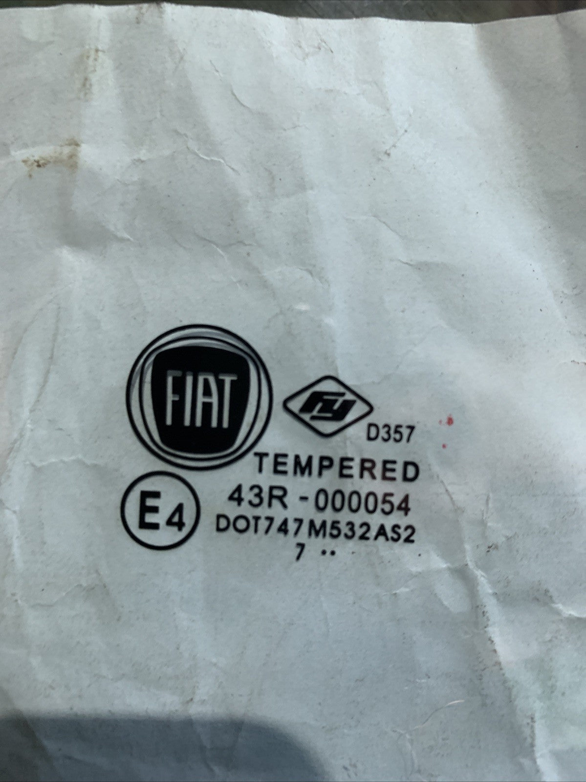 VETRO SCENDENTE POSTERIORE SINISTRO PER FIAT Panda 3° Serie 52116215 (12>)