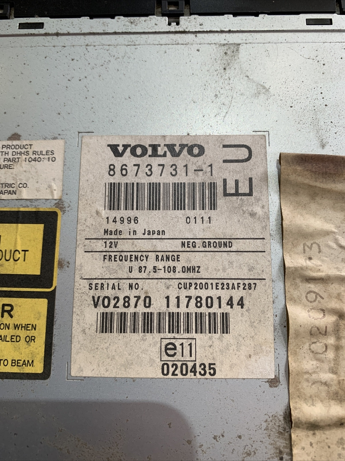 SISTEMA DI GAVIGAZIONE SATELLITARE VOLVO S60 1 Serie