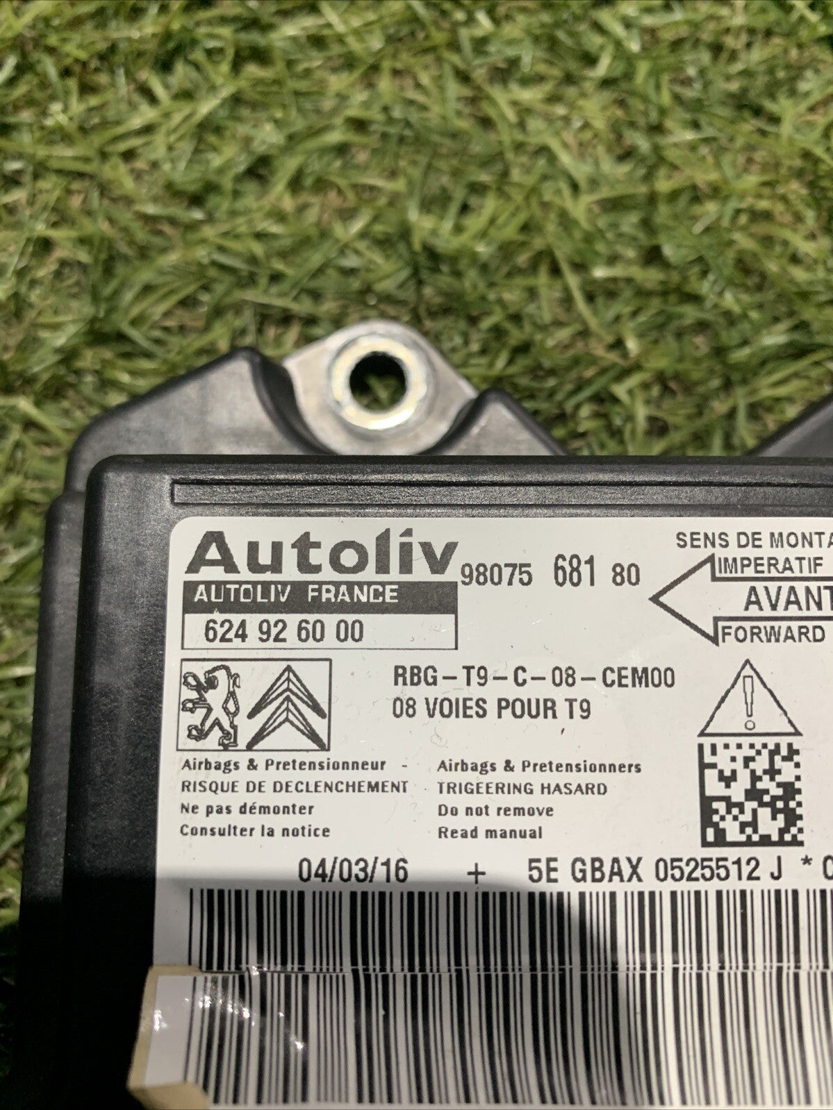 CENTRALINA AIRBAG PEUGEOT 308 2016 9807568180 624926000 1.6 Diesel