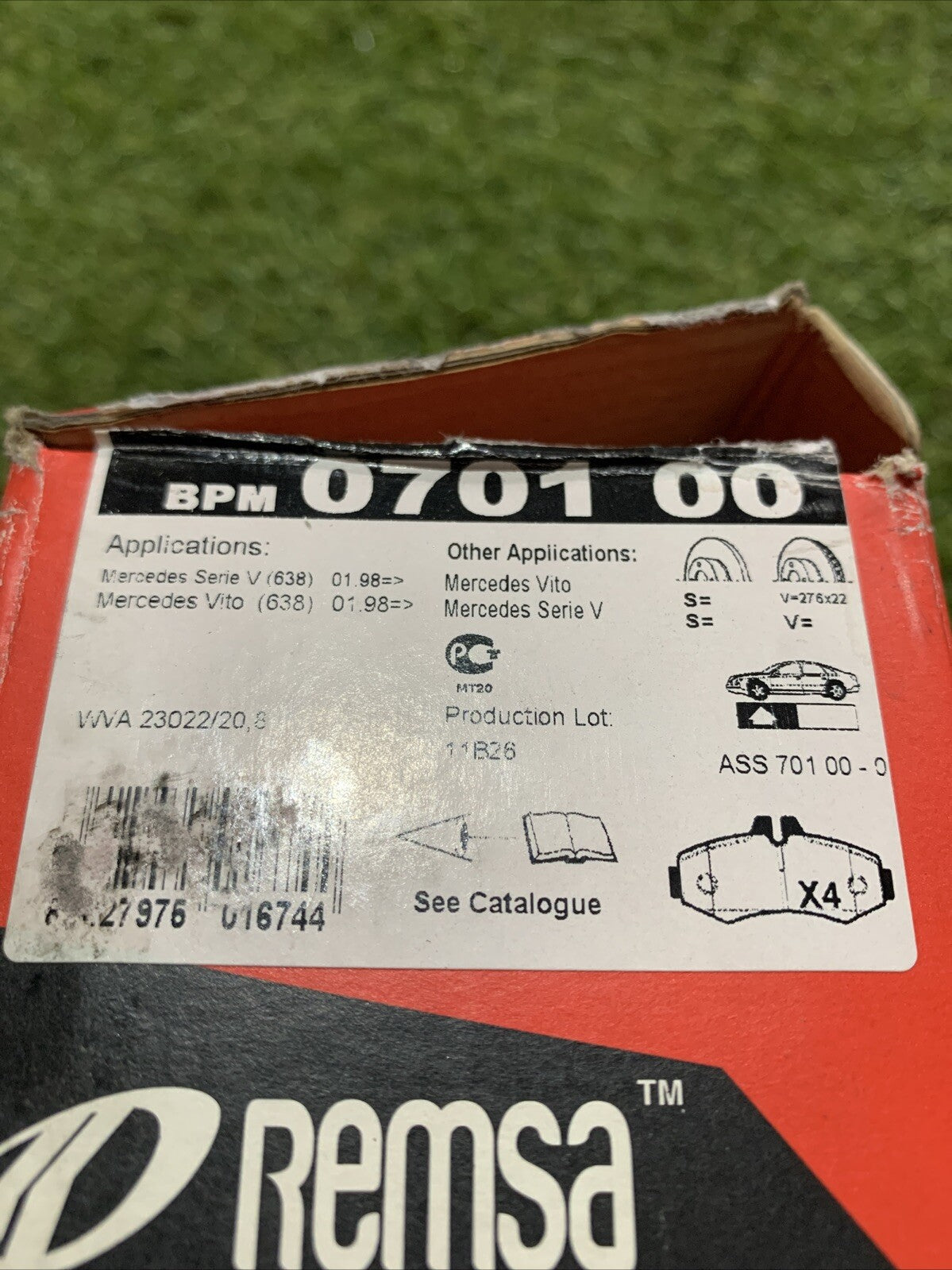 Pastiglie Freno Anteriori Remsa Mercedes Vito 0701.00